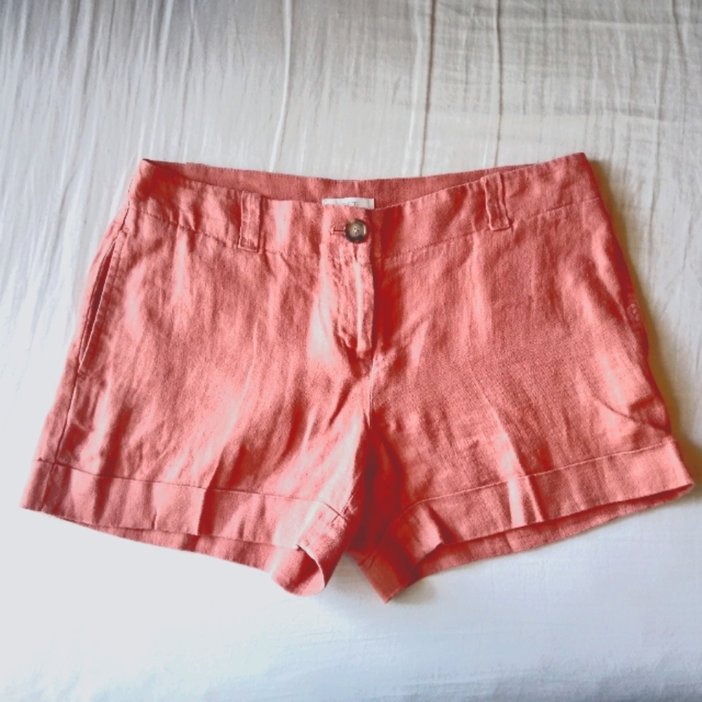 LOFT Coral Women's Linen Blend Shorts